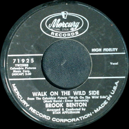 Brook Benton - Somewhere In The Used To Be / Walk On The Wild Side side B