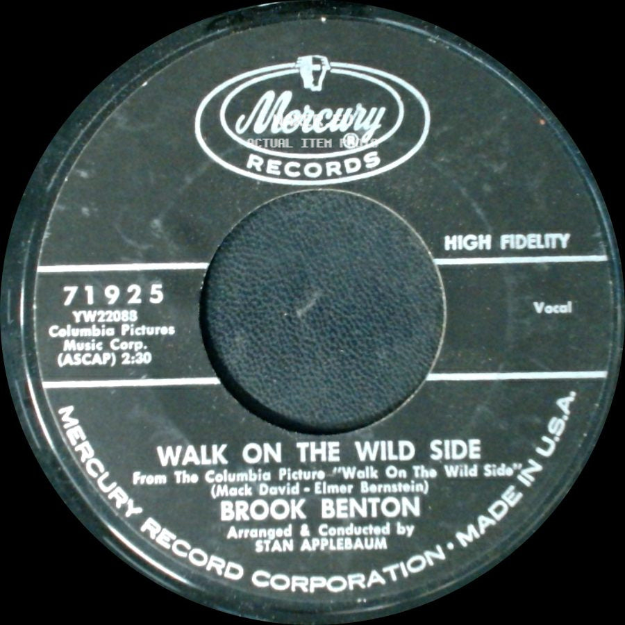 Brook Benton - Somewhere In The Used To Be / Walk On The Wild Side side B