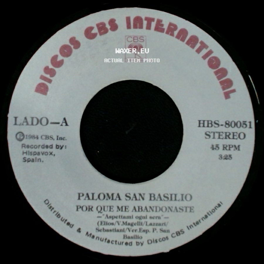 Paloma San Basilio - Por Que Me Abandonaste / Mi Muñeca side A