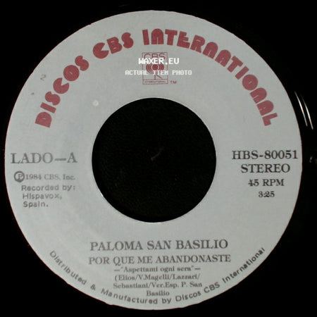 Paloma San Basilio - Por Que Me Abandonaste / Mi Muñeca side A