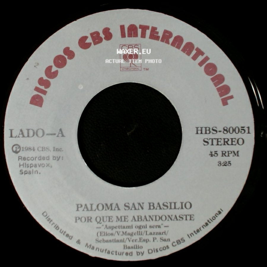 Paloma San Basilio - Por Que Me Abandonaste / Mi Muñeca side A
