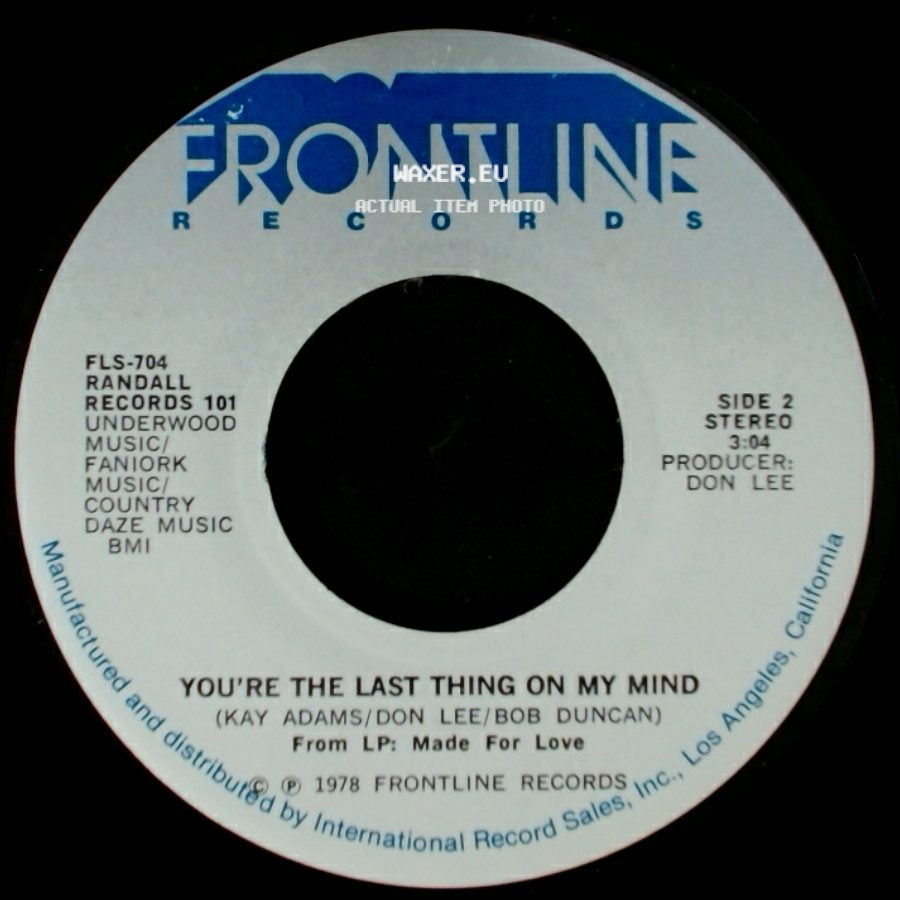 Belinda / Randall - You Show Me Yours & I'll Show You Mine / You're The Last Thing On My Mind side B