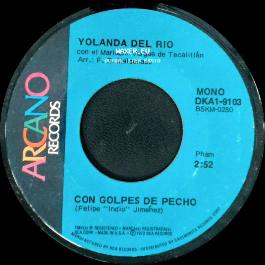 Yolanda Del Rio / Yolanda Del Rio Con El Mariachi Vargas De Tecalitlán - Amor De Obscuridad / Con Golpes De Pecho side B