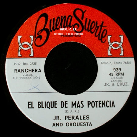 Jr. Perales And Orquesta - Tonterias / El Blique De Mas Potencia side B
