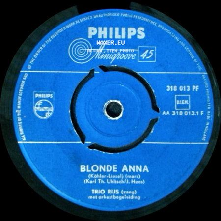 Trio Rijs - Blonde Anna / Maantje Boven Havanna side A