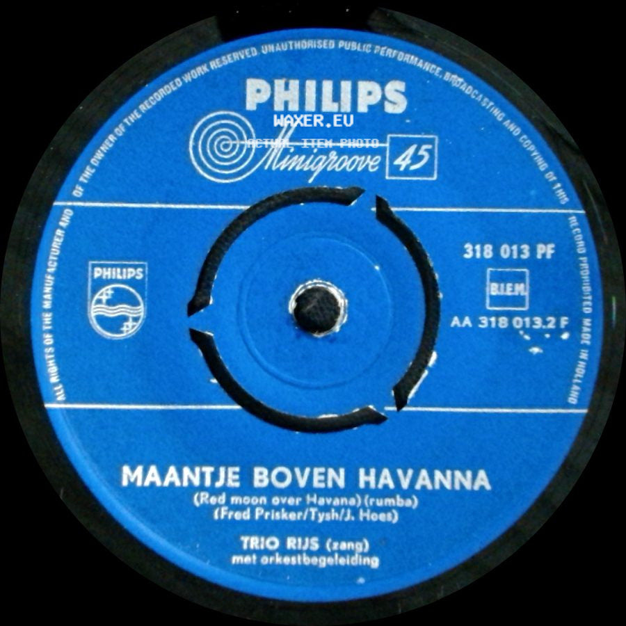Trio Rijs - Blonde Anna / Maantje Boven Havanna side B