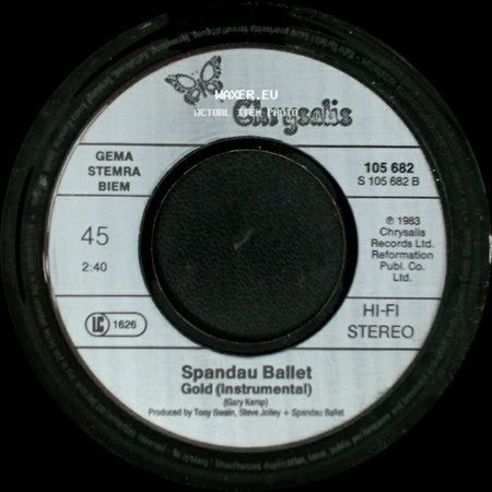 Spandau Ballet - Gold (Instrumental) / Gold side A