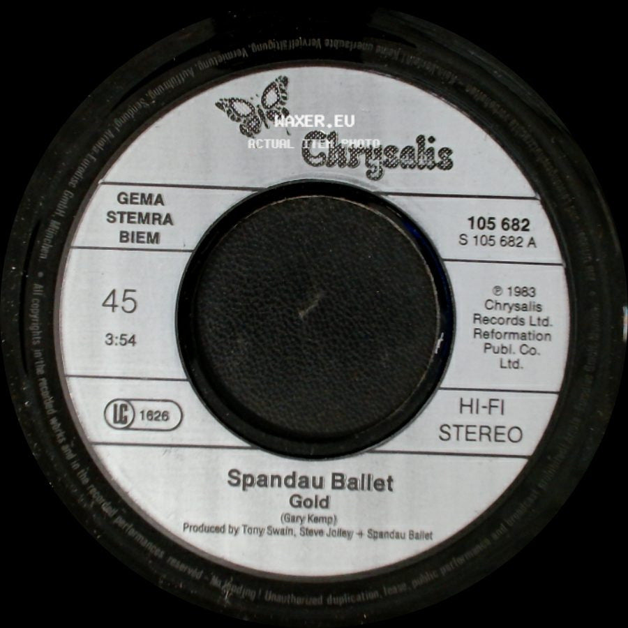 Spandau Ballet - Gold (Instrumental) / Gold side B