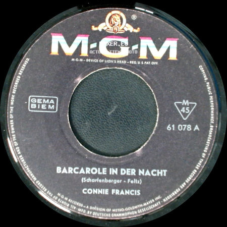 Connie Francis - Barcarole In Der Nacht / Colombino side A