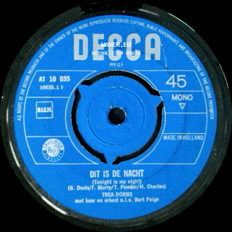 Trea Dobbs - Dit Is De Nacht / Parel Van De Zuidzee side A