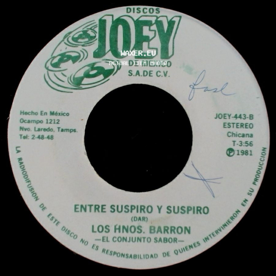 Los Hnos. Barron - El Hijo De Susana / Entre Suspiro Y Suspiro side B