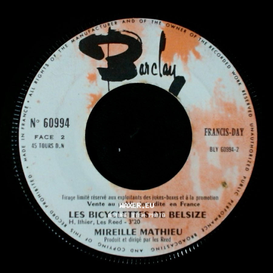 Mireille Mathieu - Les Bicyclettes De Belsize / Ensemble side A