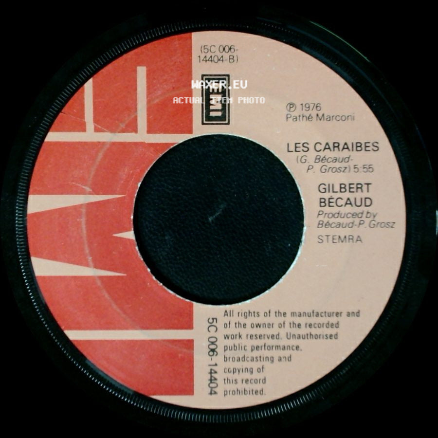 Gilbert Bécaud - L'amour C'est L'affaire Des Gens / Les Caraibes side B