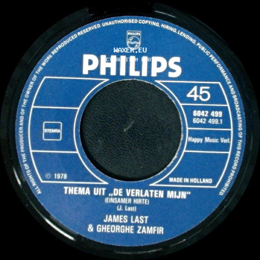 James Last & Gheorghe Zamfir / Gheorghe Zamfir - Thema Uit "De Verlaten Mijn" (Einsamer Hirte) / Adagio 8 side A