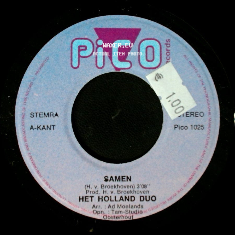 Het Holland Duo - Samen / 'n Boeketje Rode Rozen side A