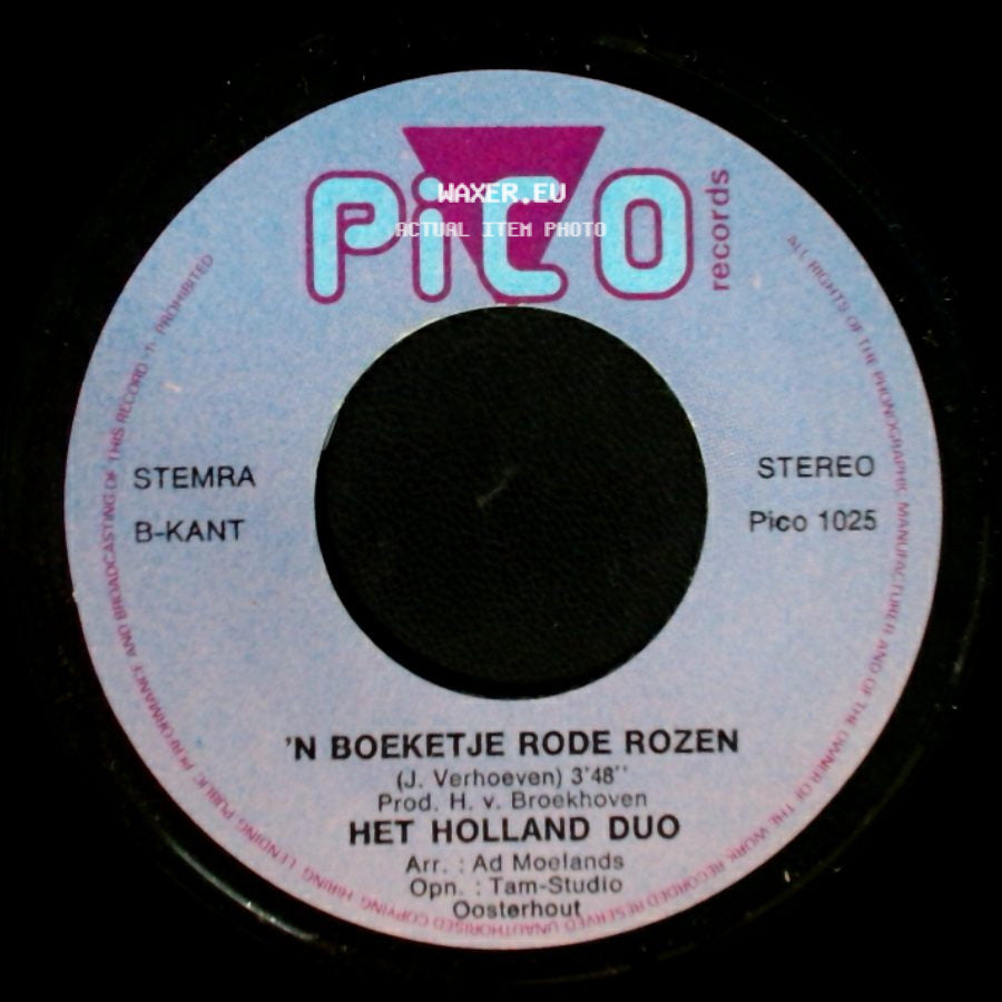 Het Holland Duo - Samen / 'n Boeketje Rode Rozen side B
