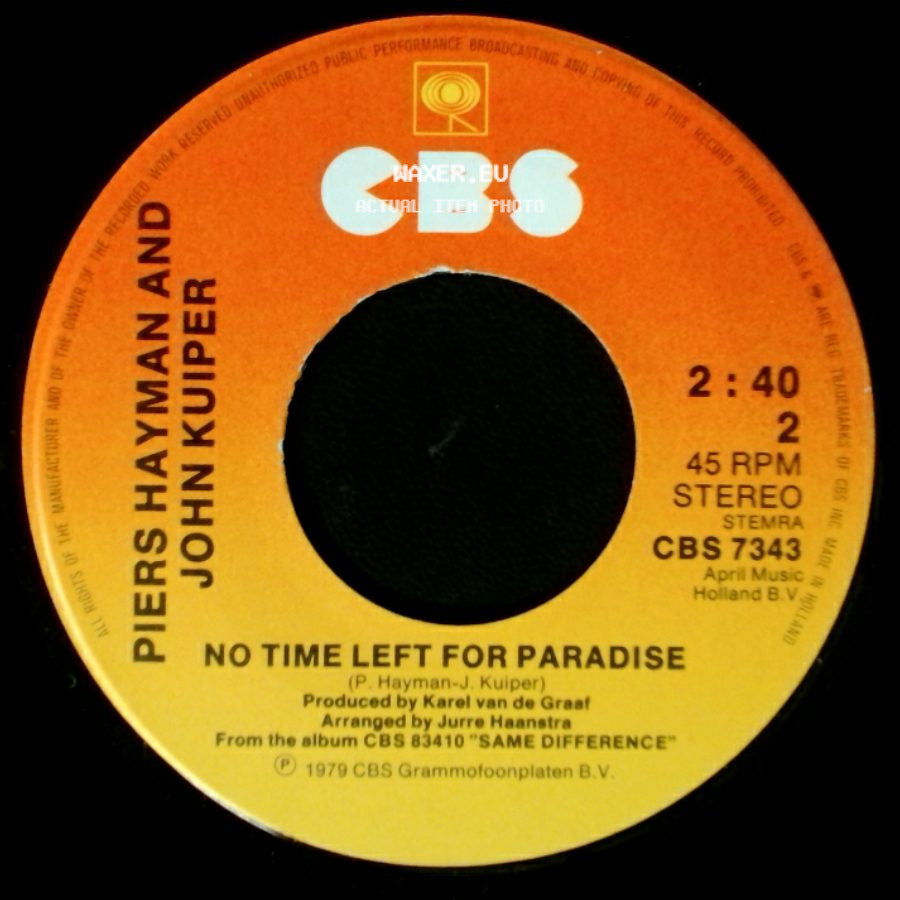 Piers Hayman And John Kuiper - No Time Left For Paradise / Ocean Farewell side A