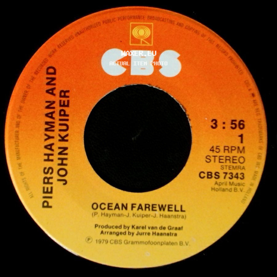 Piers Hayman And John Kuiper - No Time Left For Paradise / Ocean Farewell side B
