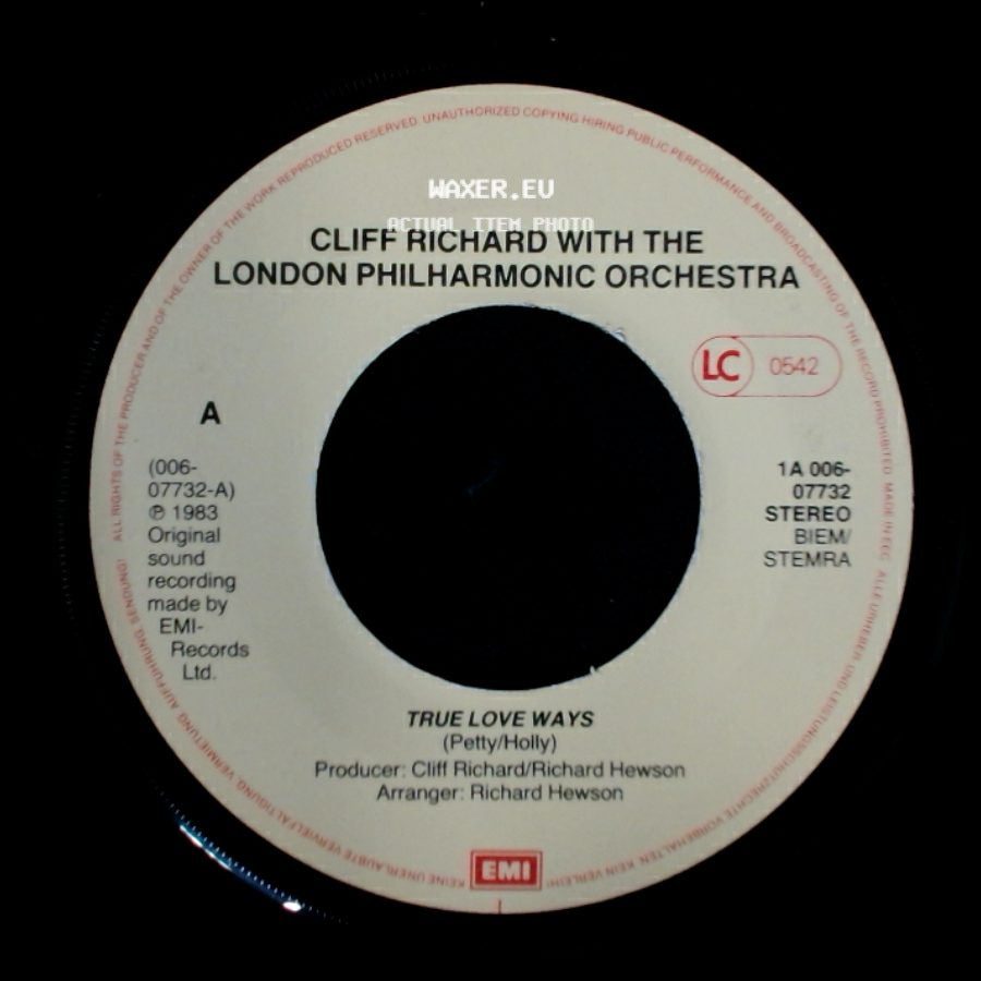 Cliff Richard With The London Philharmonic Orchestra - True Love Ways / Galadriel side A