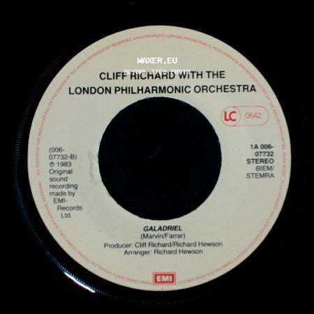 Cliff Richard With The London Philharmonic Orchestra - True Love Ways / Galadriel side B