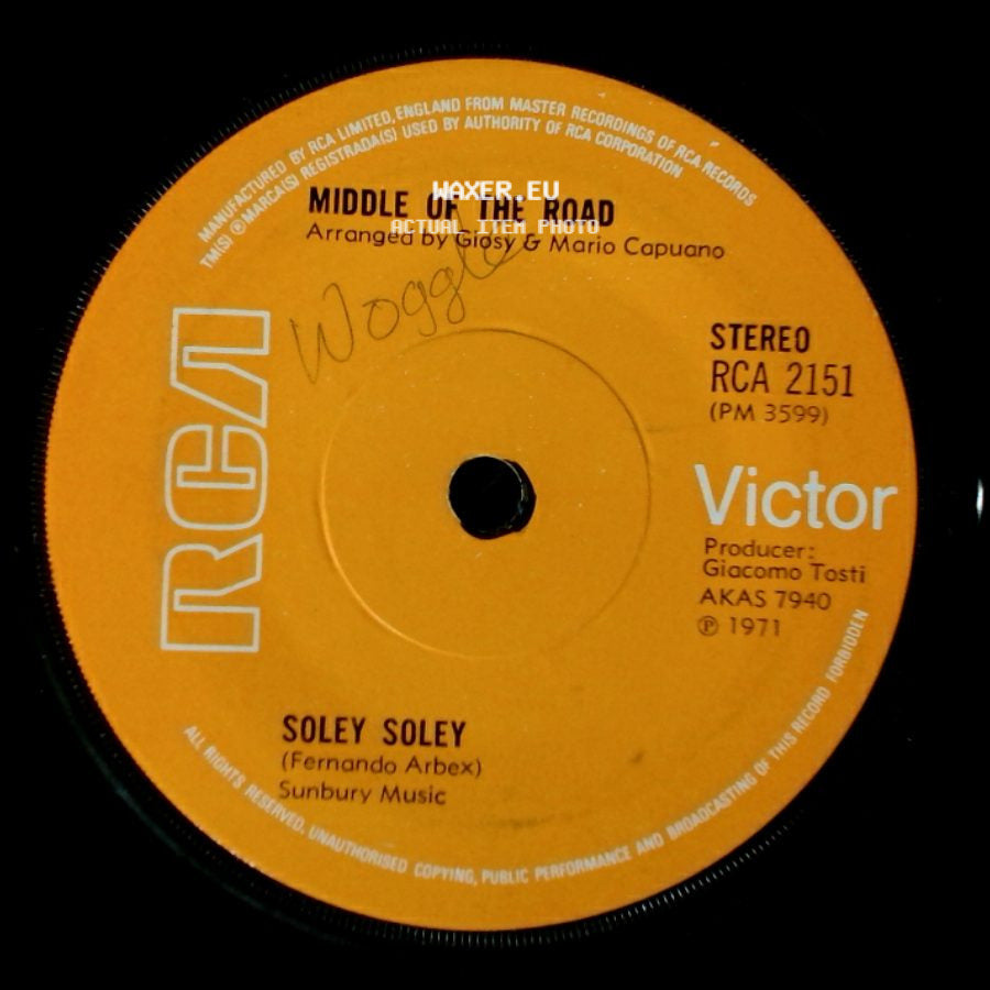 Middle Of The Road - Soley Soley / To Remind Me side A