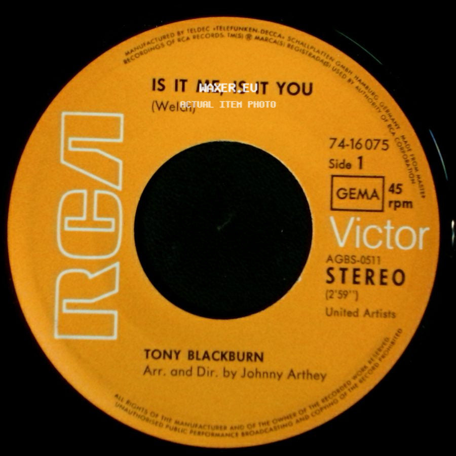 Tony Blackburn - Is It Me, Is It You / Happy side A