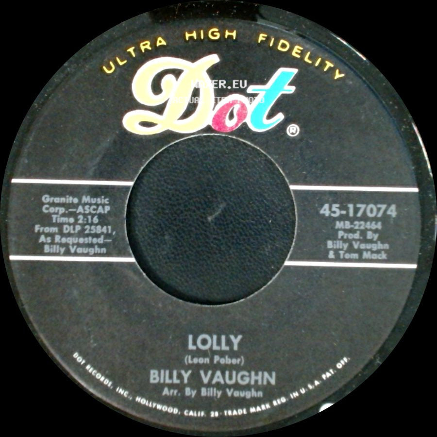 Billy Vaughn - Lolly / Moonlight Brings Memories side A