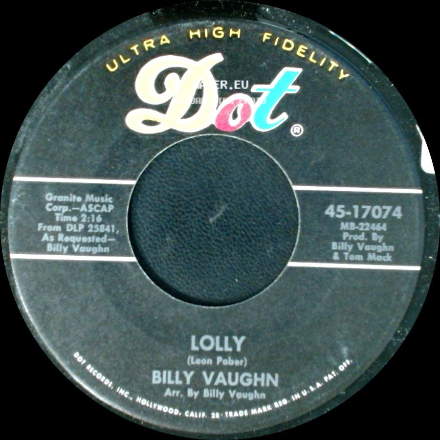 Billy Vaughn - Moonlight Brings Memories / Lolly side B