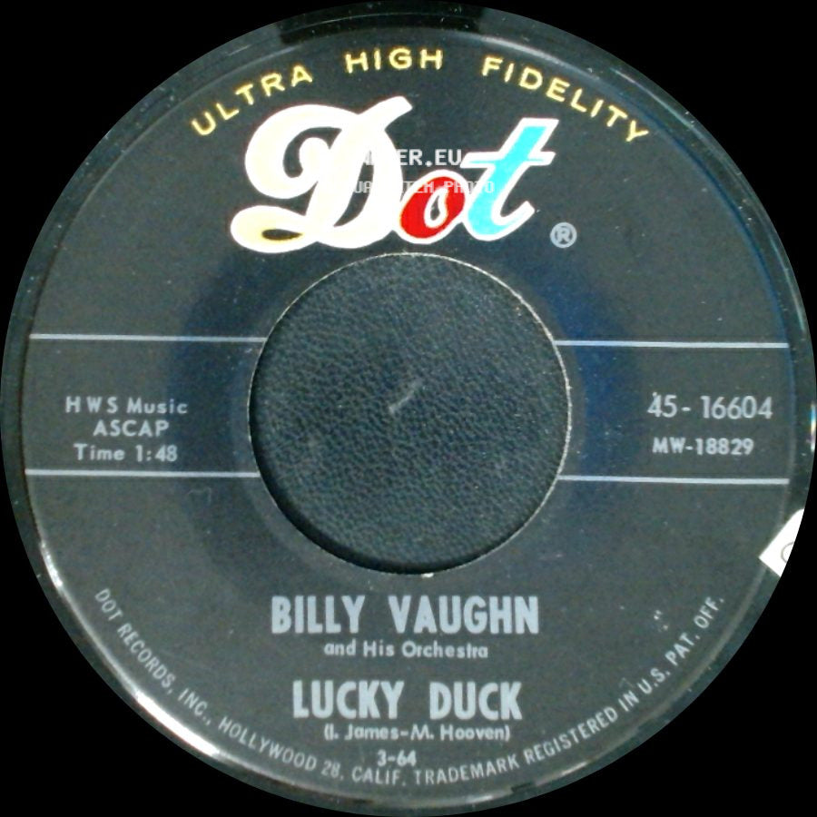 Billy Vaughn And His Orchestra - The One Rose (That's Left In My Heart) / Lucky Duck side B