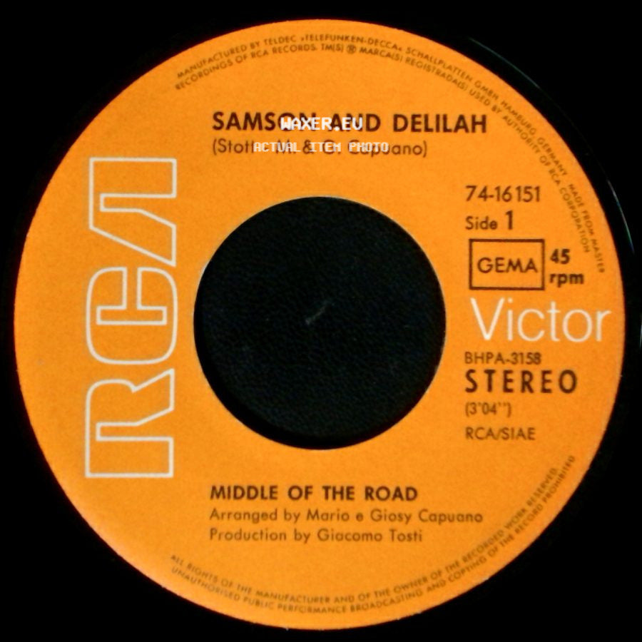 Middle Of The Road - Samson And Delilah / The Talk Of All The U.S.A. side A