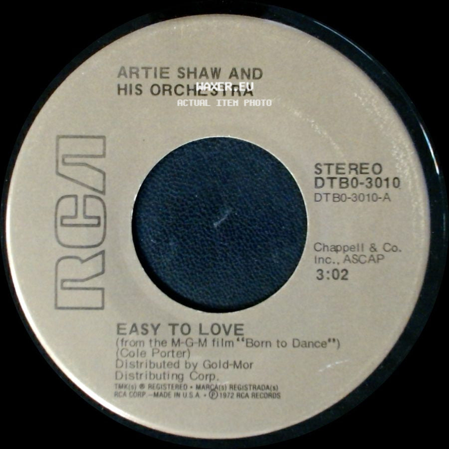 Artie Shaw And His Orchestra - Time On My Hands / Easy To Love side B