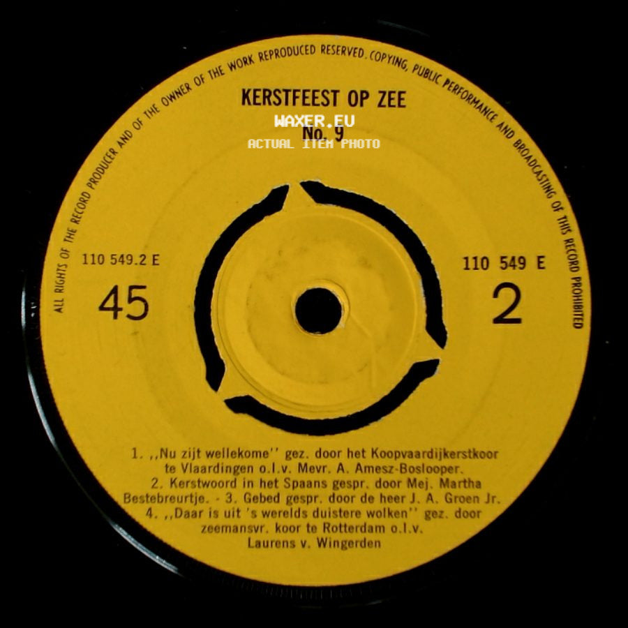 Unknown Artist - Kerstfeest Op Zee No. 9 / Kerstfeest Op Zee No. 9 side A