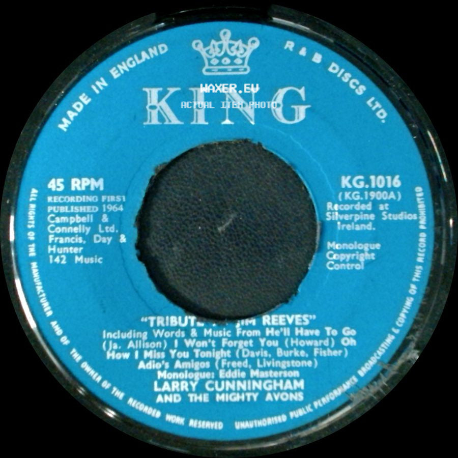Larry Cunningham And The Mighty Avons - Tribute To Jim Reeves / Take My Hand Precious Lord side A