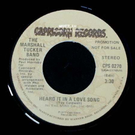 The Marshall Tucker Band - Heard It In A Love Song / Heard It In A Love Song side B