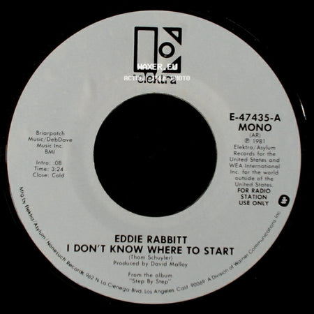 Eddie Rabbitt - I Don't Know Where To Start / I Don't Know Where To Start side B