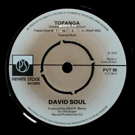 David Soul - Going In With My Eyes Open / Topanga side B