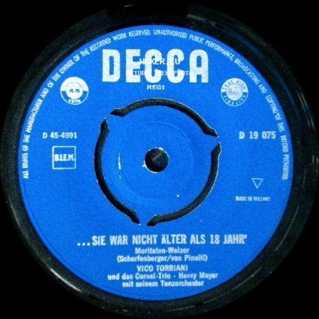 Vico Torriani Mit Chor Das Tanzorchester Klaus Wüsthoff / Vico Torriani Und Das Cornel-Trio - Henry Mayer Mit Seinem Tanzorchester - Kalkutta Liegt Am Ganges / ...Sie War Nicht Älter Als 18 Jahr side B