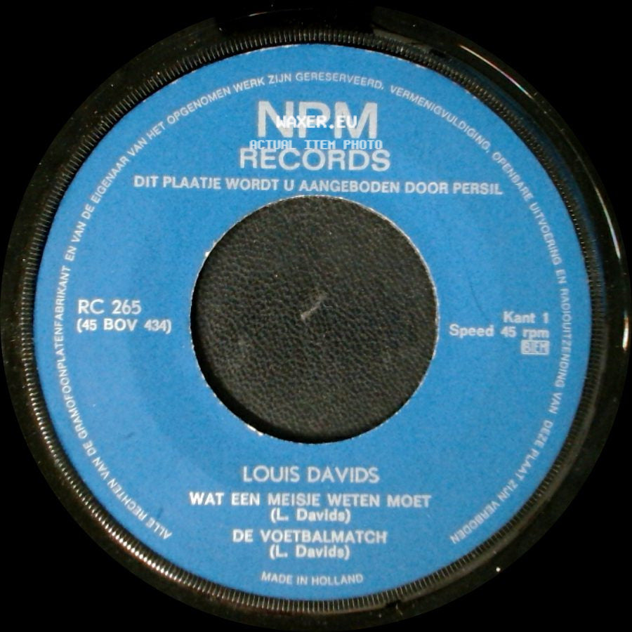 Louis Davids - Naar De Bollen / Zomertelegrammen / Wat Een Meisje Weten Moet / De Voetbalmatch side B