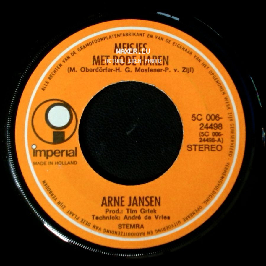 Arne Jansen - Ik Wil Dat Jij Altijd Bij Mij Bent / Meisjes Met Rode Haren side B