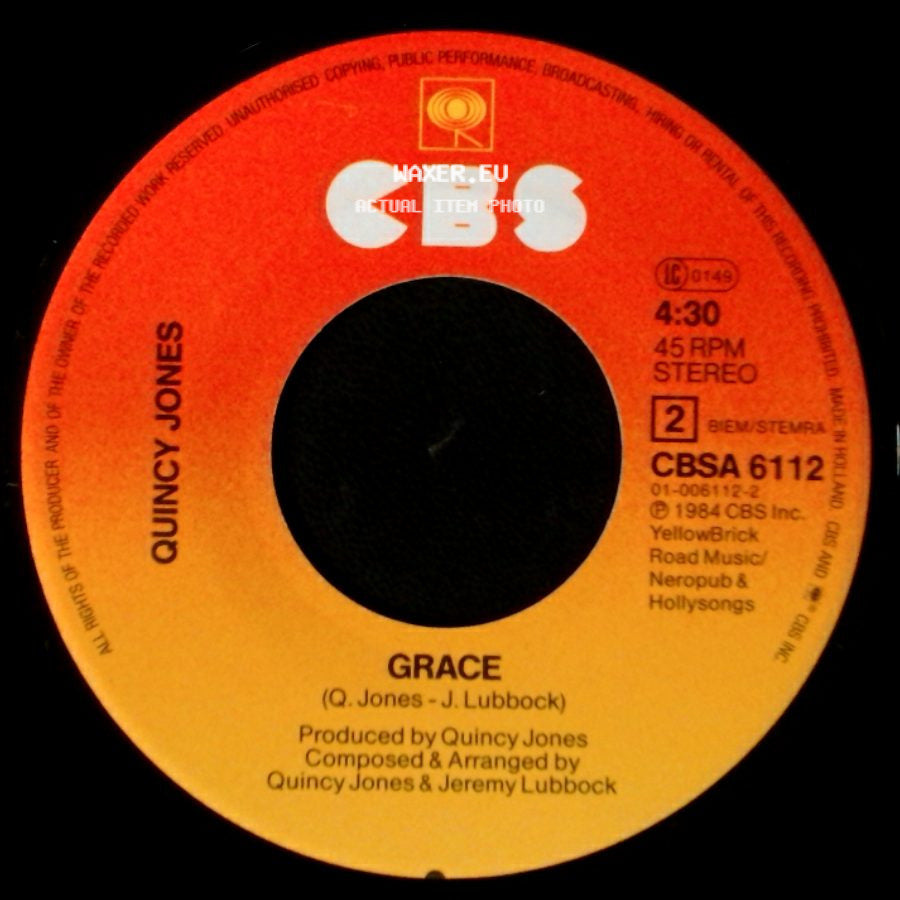 Usa For Africa / Quincy Jones - We Are The World / Grace side B