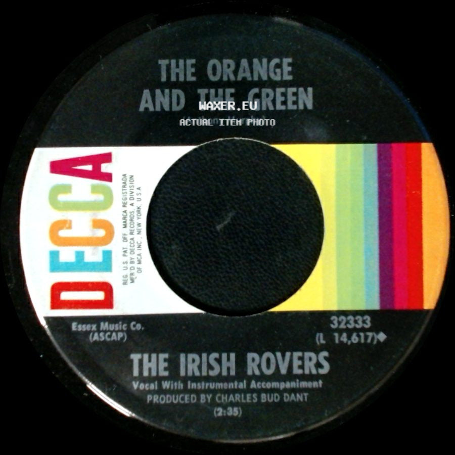 The Irish Rovers - Whiskey On A Sunday (The Puppet Song) / The Orange And The Green side B