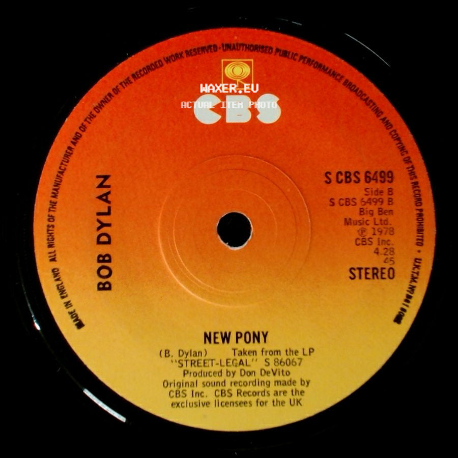 Bob Dylan - Baby Stop Crying / New Pony side B