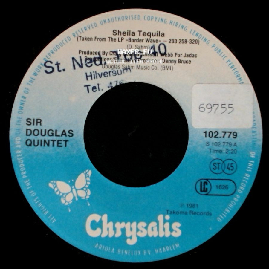 Sir Douglas Quintet - Sheila Tequila / Down On The Border side A