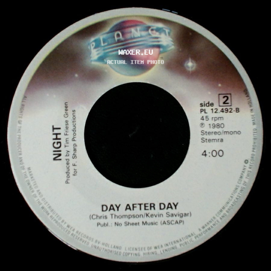 Night - Love On The Airwaves / Day After Day side B