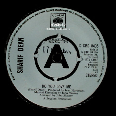 Sharif Dean - Do You Love Me / In The Summer Holidays side A