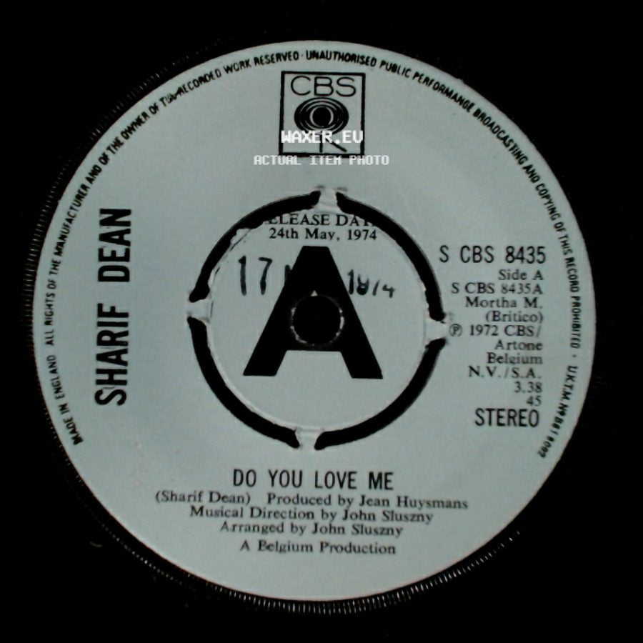 Sharif Dean - Do You Love Me / In The Summer Holidays side A