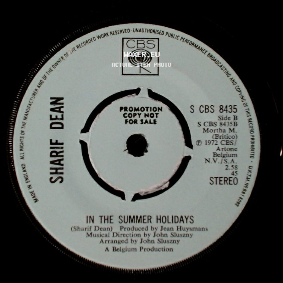 Sharif Dean - Do You Love Me / In The Summer Holidays side B