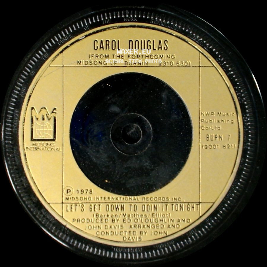 Carol Douglas - Burnin' / Let's Get Down To Doin' It Tonight side B