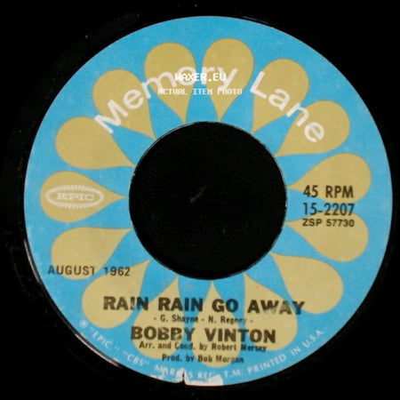 Bobby Vinton - Roses Are Red (My Love) / Rain Rain Go Away side B