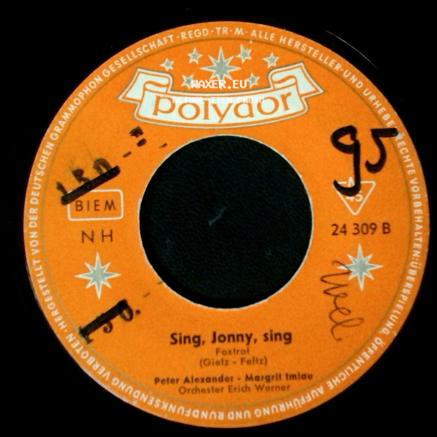 Peter Alexander - Margrit Imlau - Mille-Mille-Baci / Sing, Jonny, Sing side B
